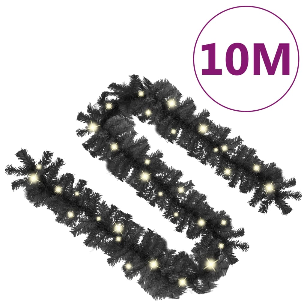 Ghirlandă de Crăciun cu lumini LED, negru, 10 m