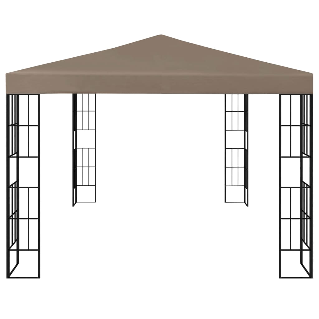 Pavilion cu șiruri de lumini LED, gri taupe, 4x3 m