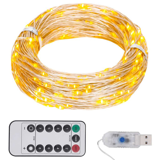 Instalație cu 150 LED-uri, alb cald, 15 m