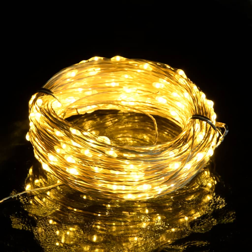 Instalație cu 150 LED-uri, alb cald, 15 m