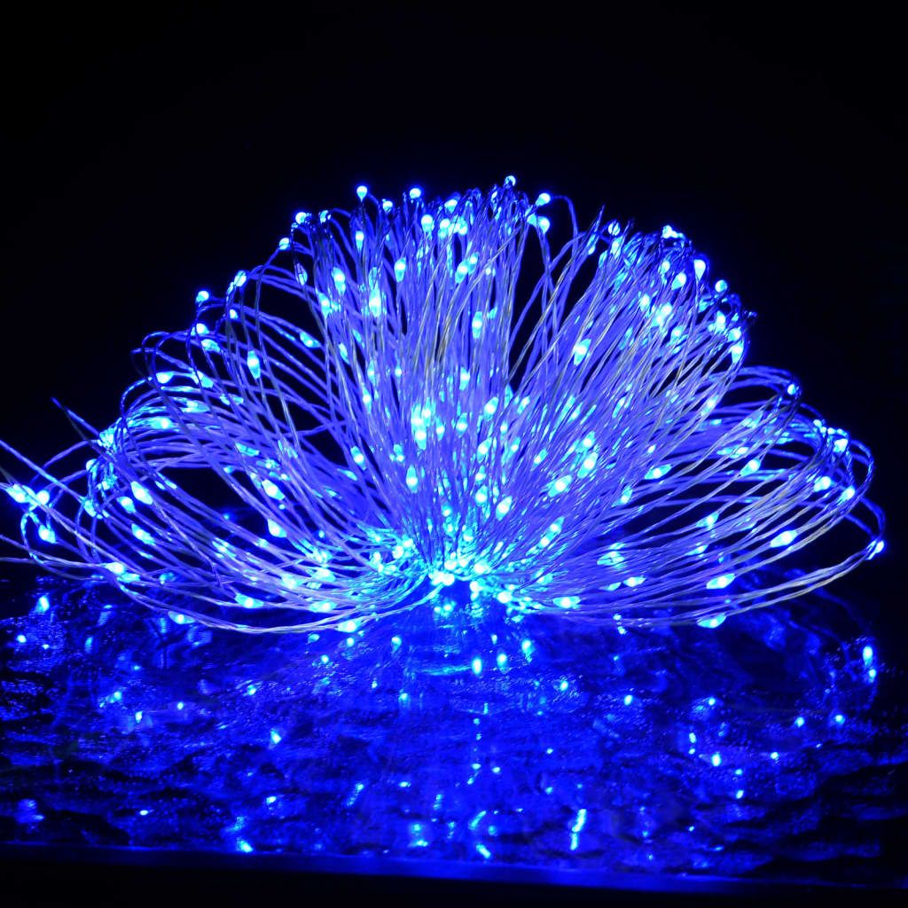 Instalație cu 150 LED-uri, albastru, 15 m