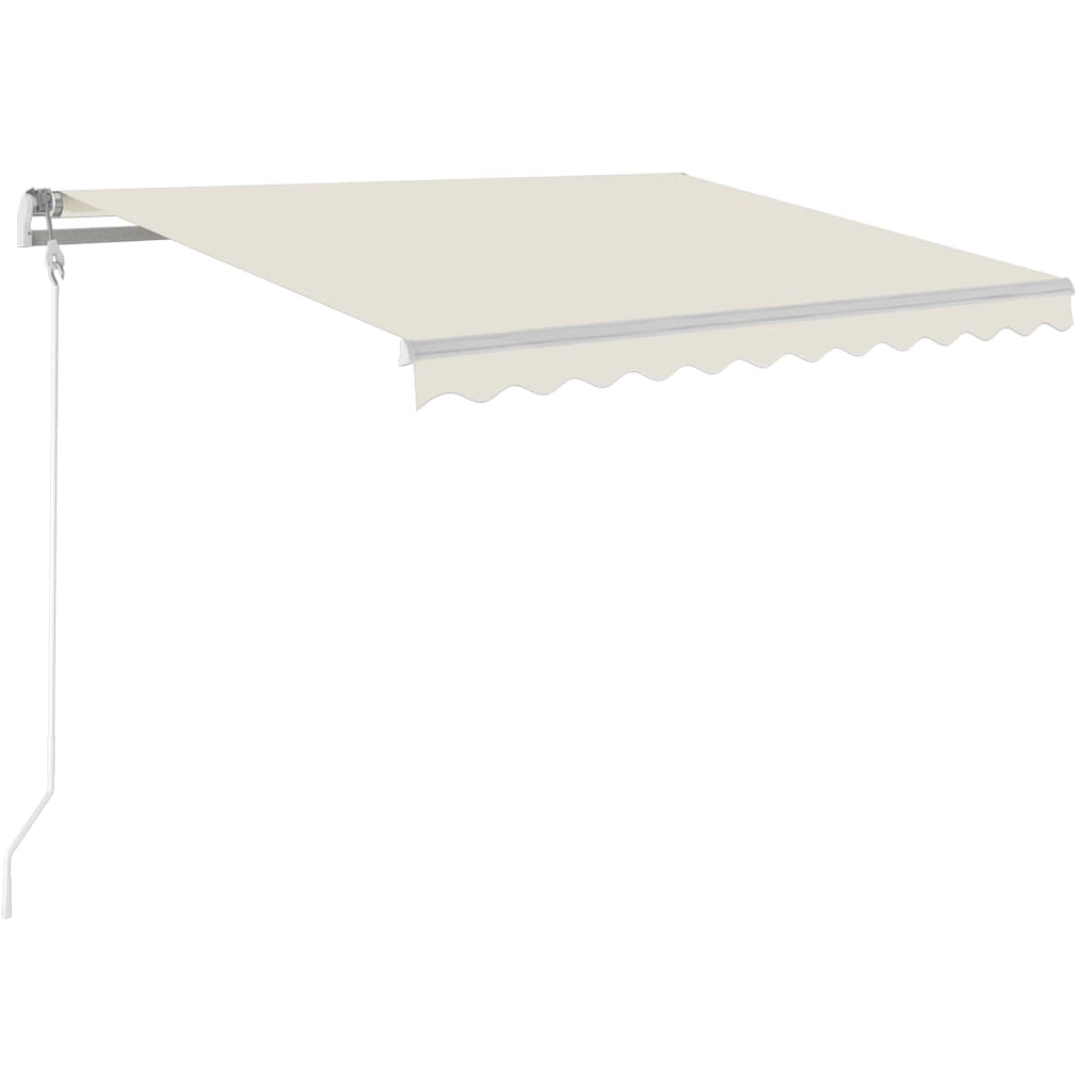 Copertină automată cu senzor vânt & LED, crem, 350x250 cm