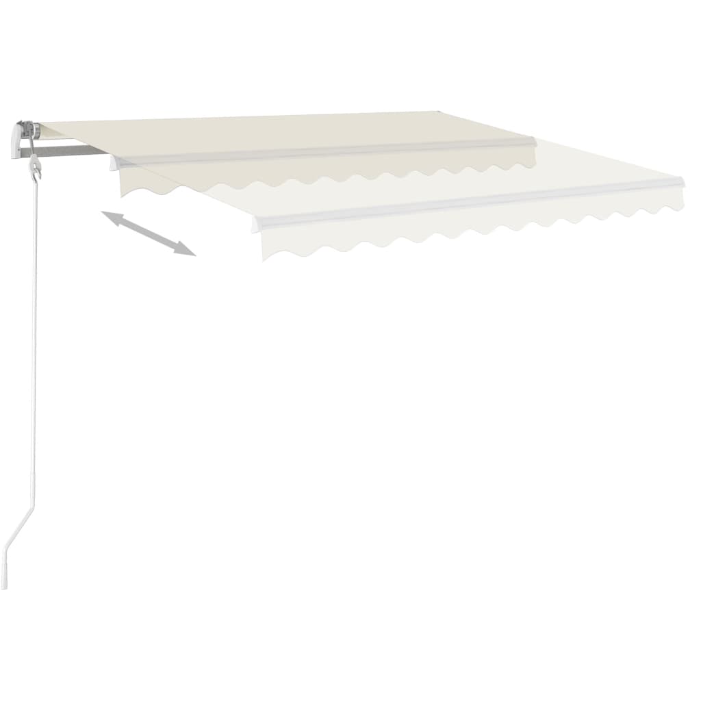 Copertină automată cu senzor vânt & LED, crem, 350x250 cm