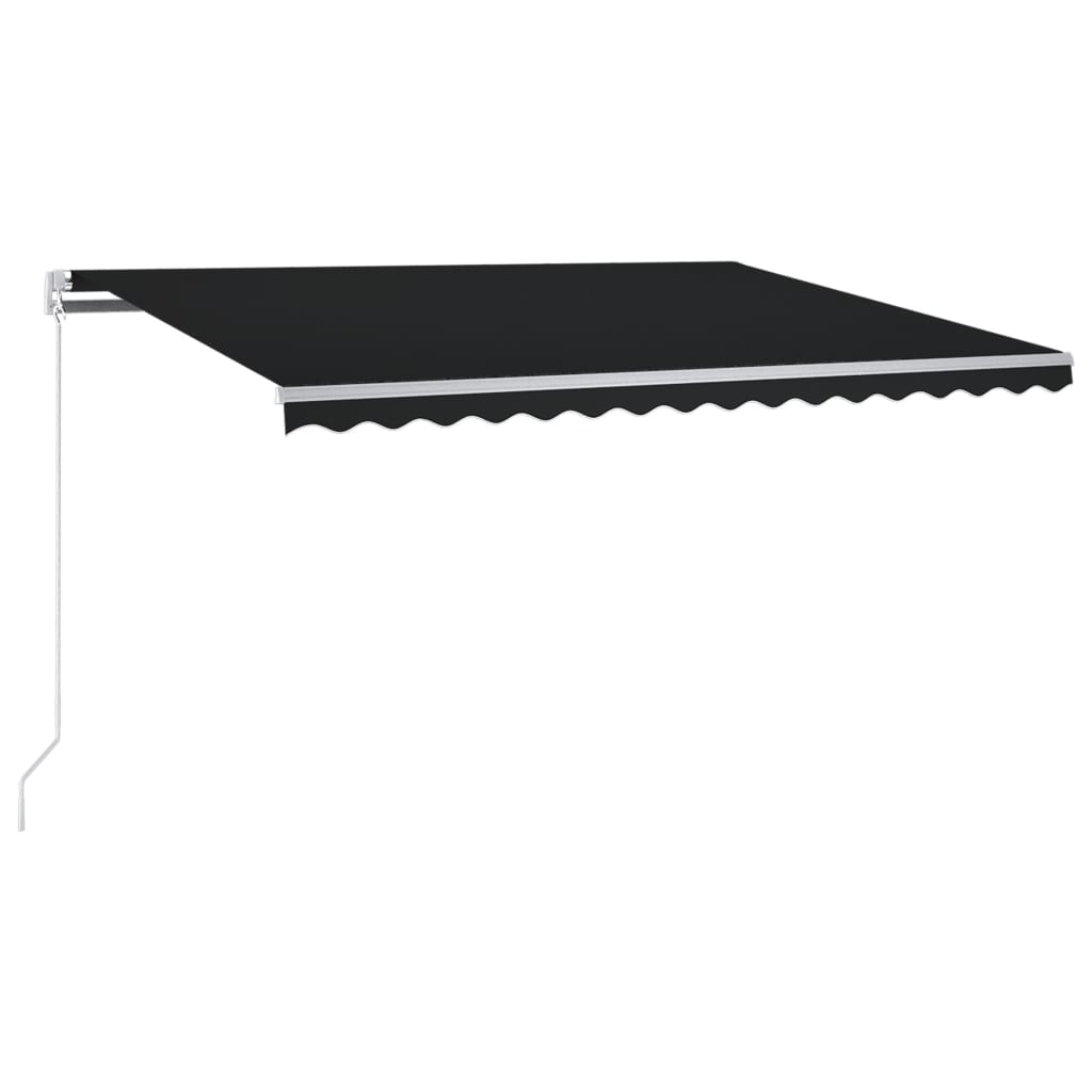 Copertină automată cu senzor vânt & LED, antracit, 350x250 cm