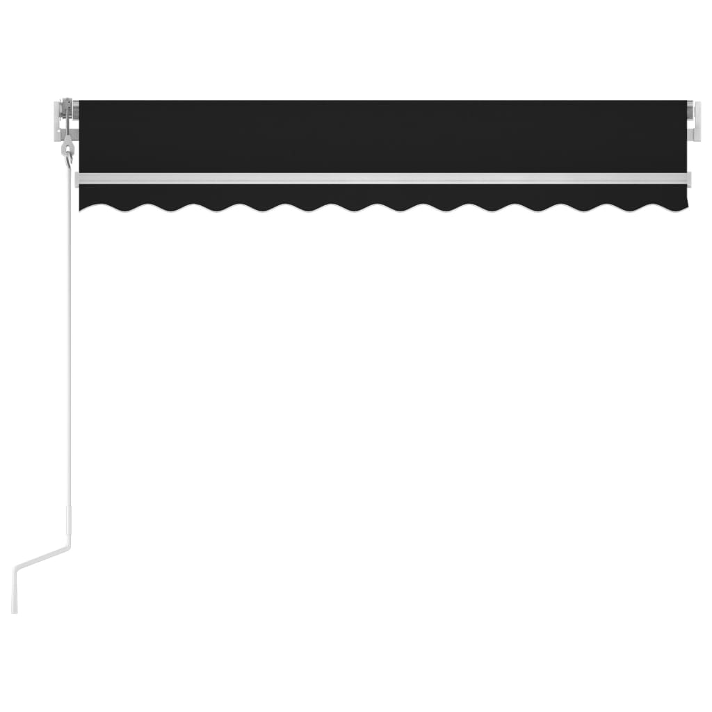 Copertină automată cu senzor vânt & LED, antracit, 350x250 cm