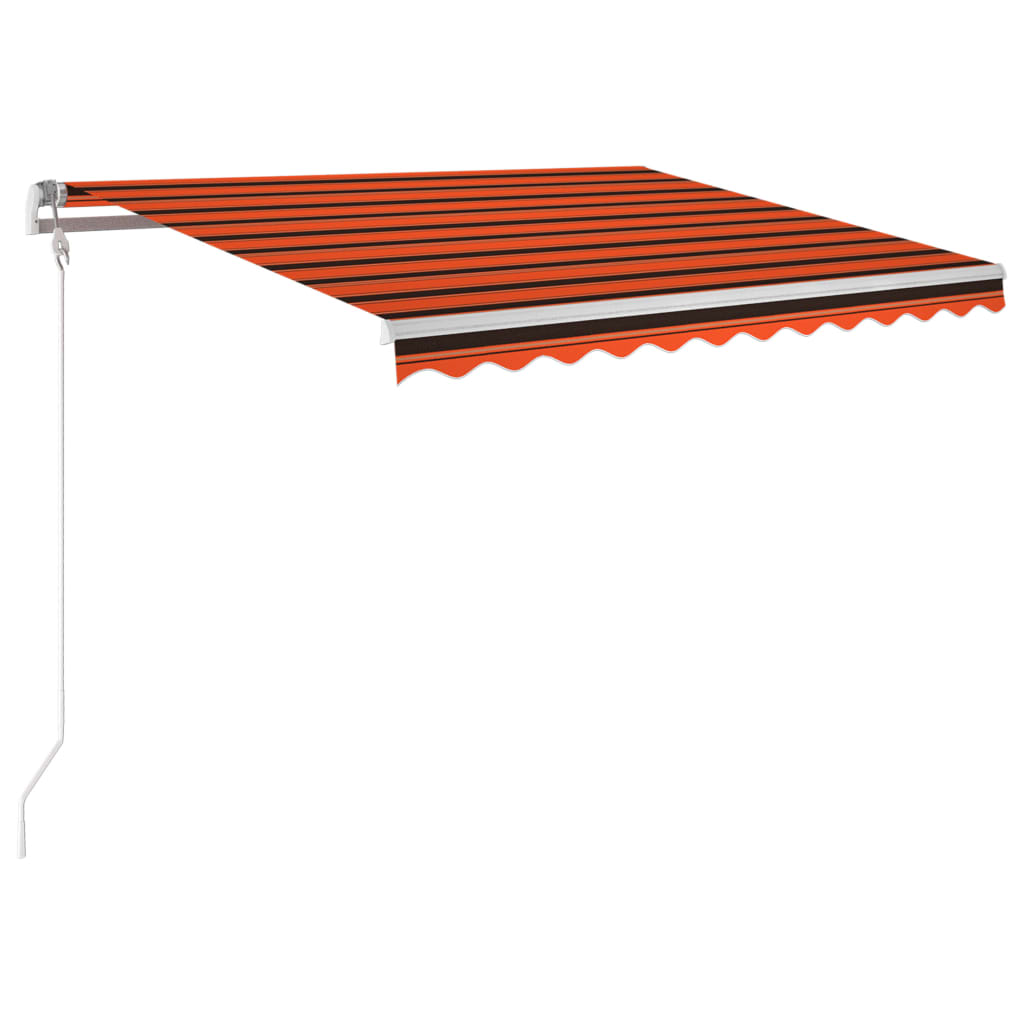 Copertină automată senzor vânt&LED, portocaliu/maro, 350x250 cm