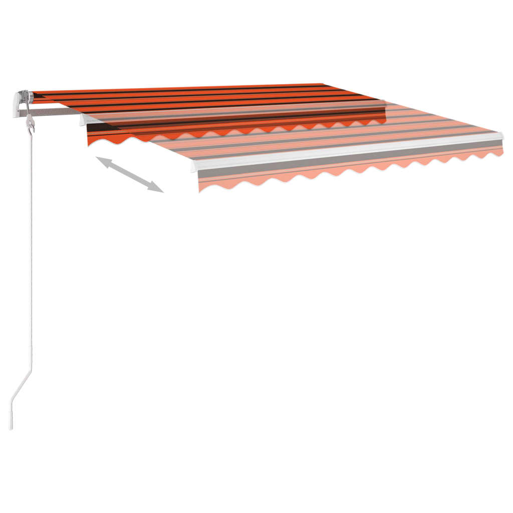Copertină automată senzor vânt&LED, portocaliu/maro, 350x250 cm