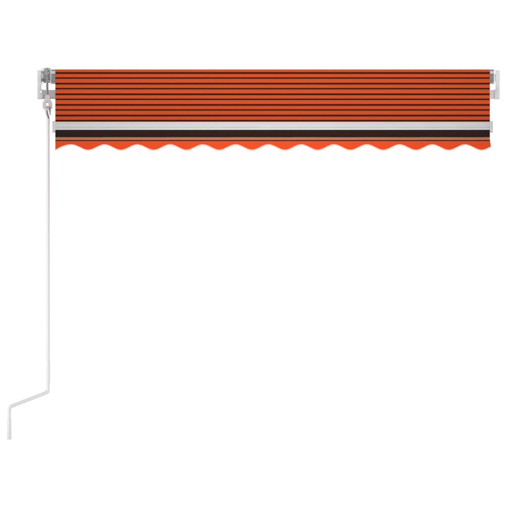Copertină automată senzor vânt&LED, portocaliu/maro, 350x250 cm