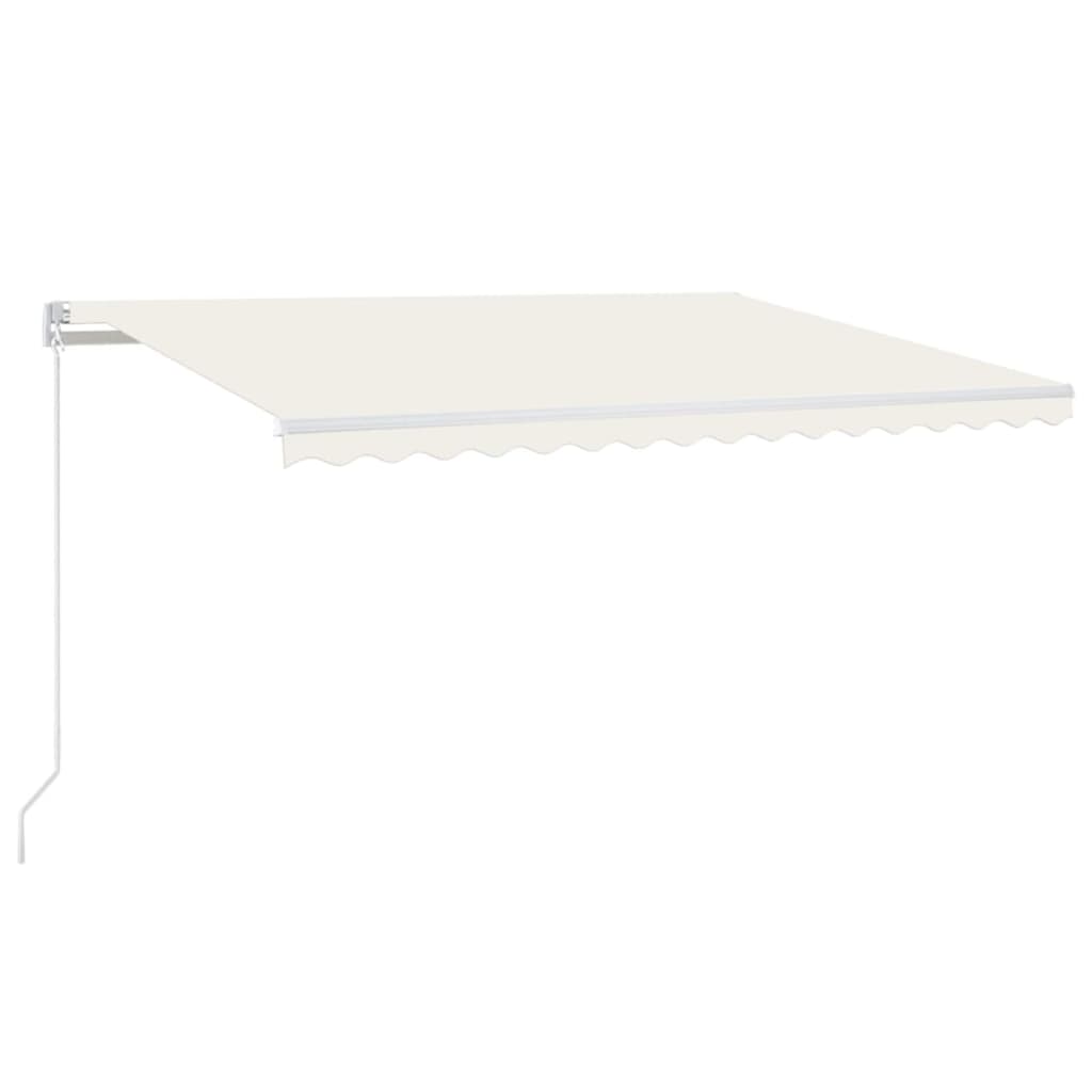 Copertină retractabilă manual cu LED, crem, 400x300 cm