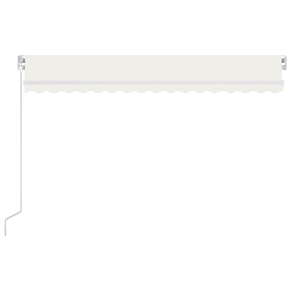 Copertină retractabilă manual cu LED, crem, 400x300 cm
