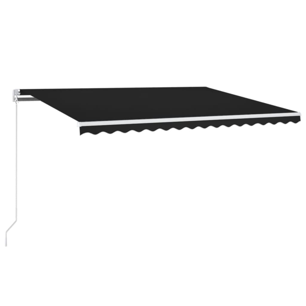 Copertină automată cu senzor vânt & LED, antracit, 450x300 cm