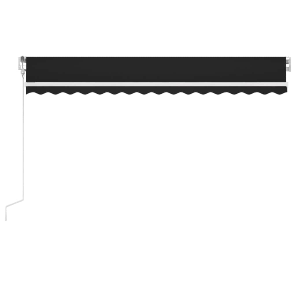 Copertină automată cu senzor vânt & LED, antracit, 450x300 cm