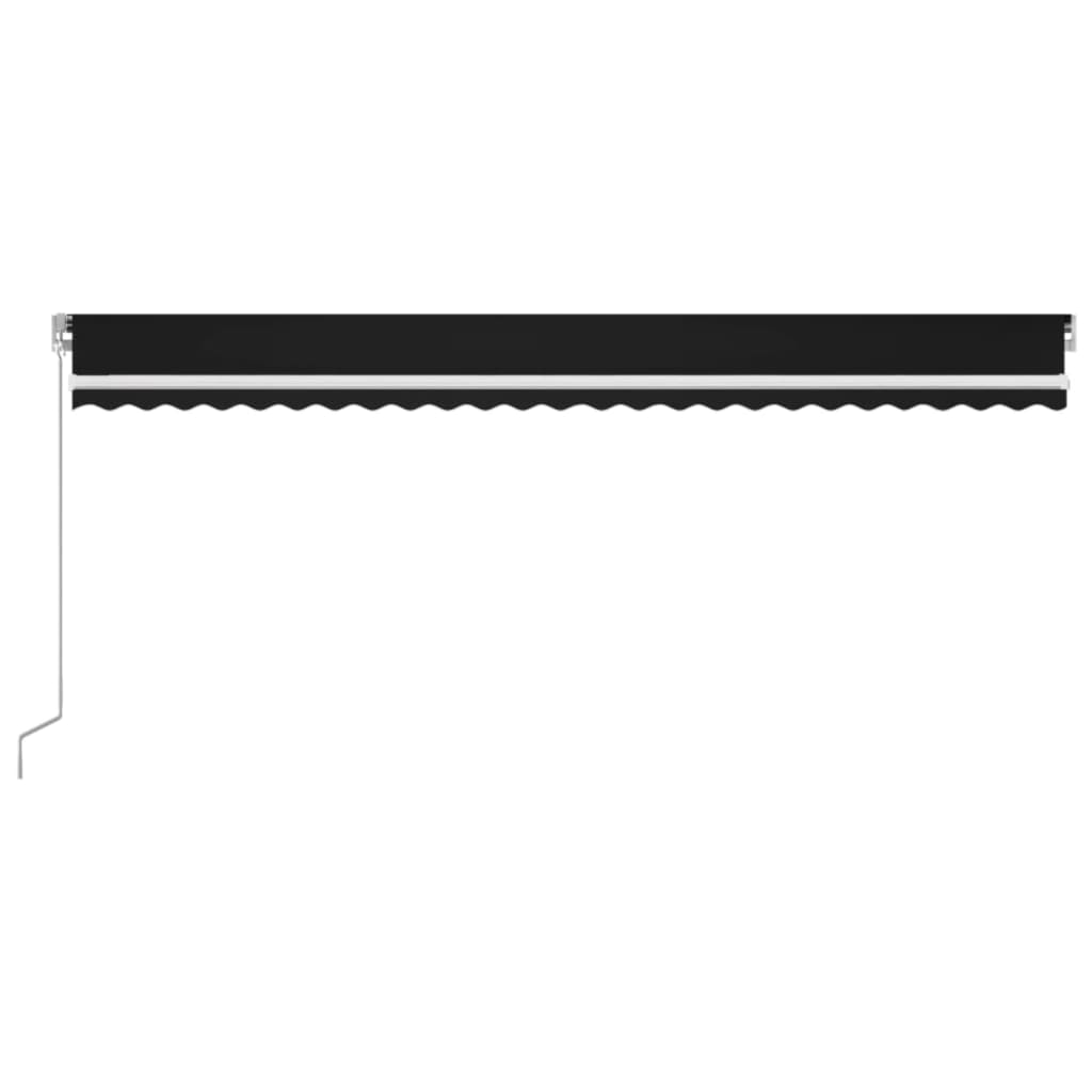 Copertină retractabilă manual cu LED, antracit, 600x300 cm