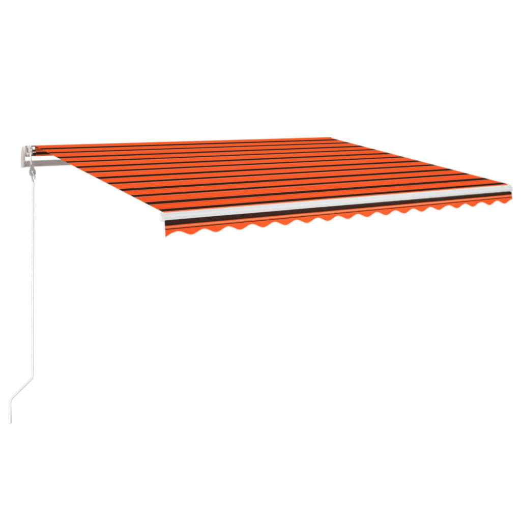 Copertină automată, senzor vânt & LED, oranj/maro, 400x350 cm