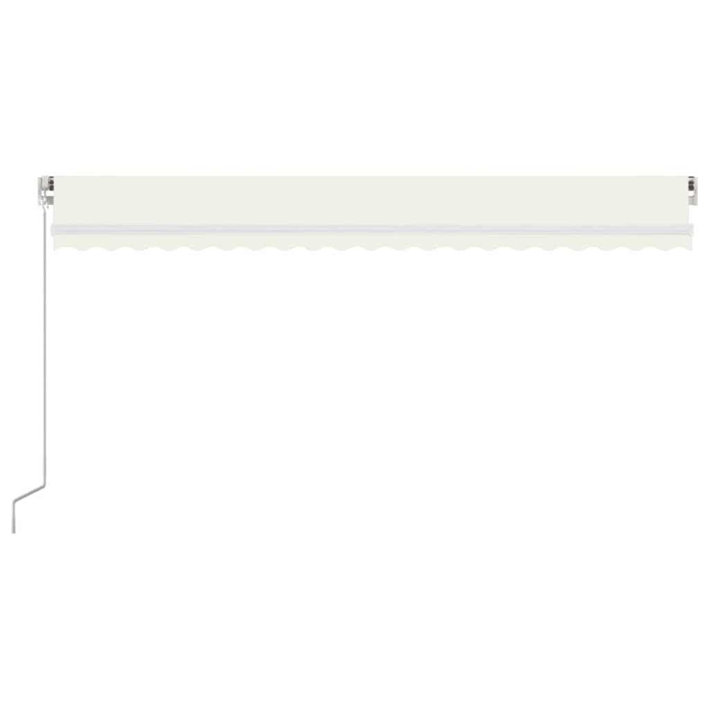 Copertină retractabilă manual cu LED, crem, 500x350 cm