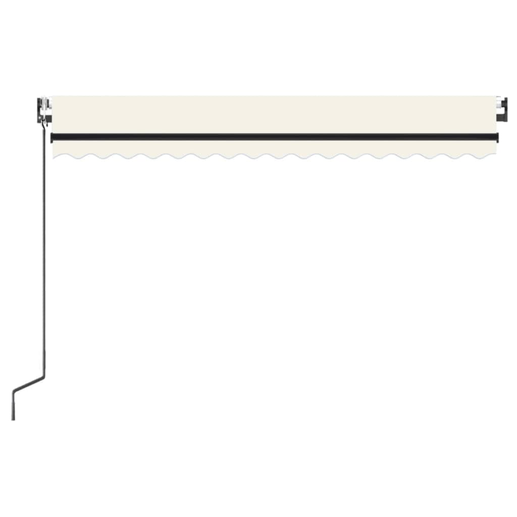 Copertină automată cu senzor vânt & LED, crem, 450x300 cm