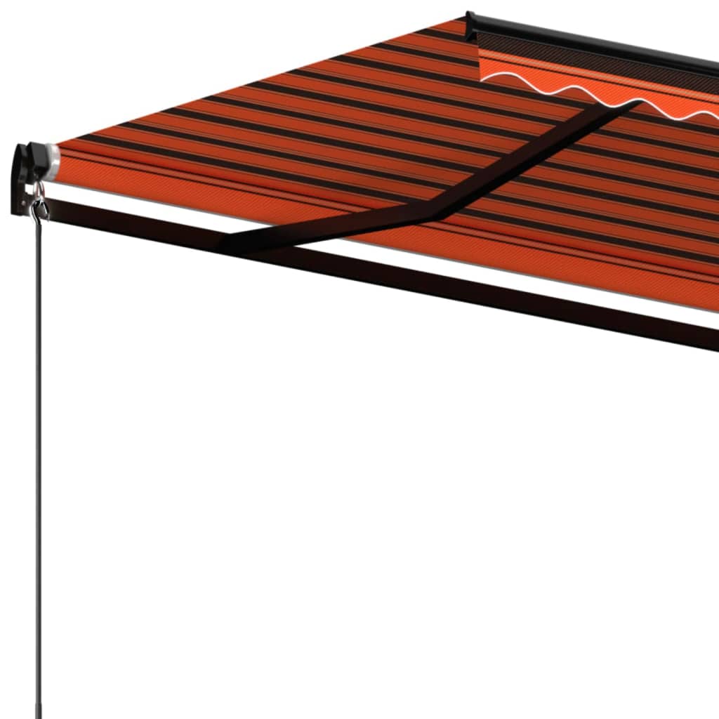 Copertină retractabilă manual, portocaliu și maro, 400x350 cm