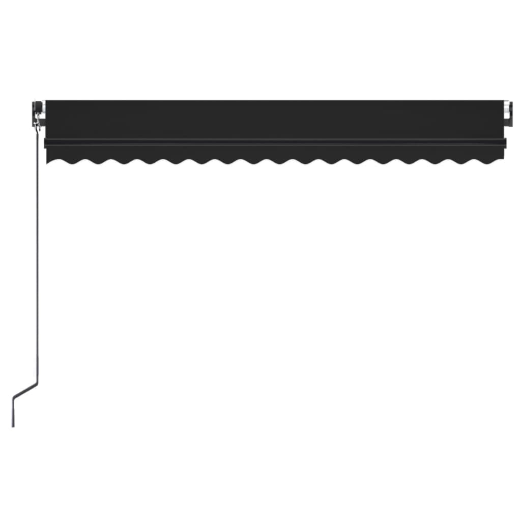 Copertină retractabilă manual LED, antracit, 400x350 cm