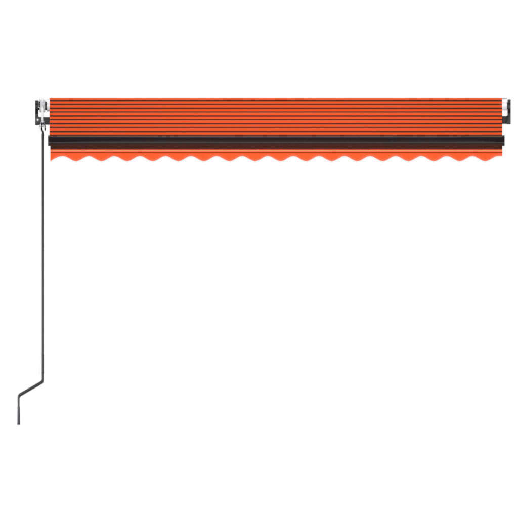 Copertină automată, senzor vânt & LED, oranj/maro, 400x350 cm