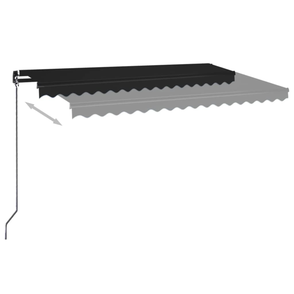 Copertină retractabilă manual, antracit, 450x350 cm