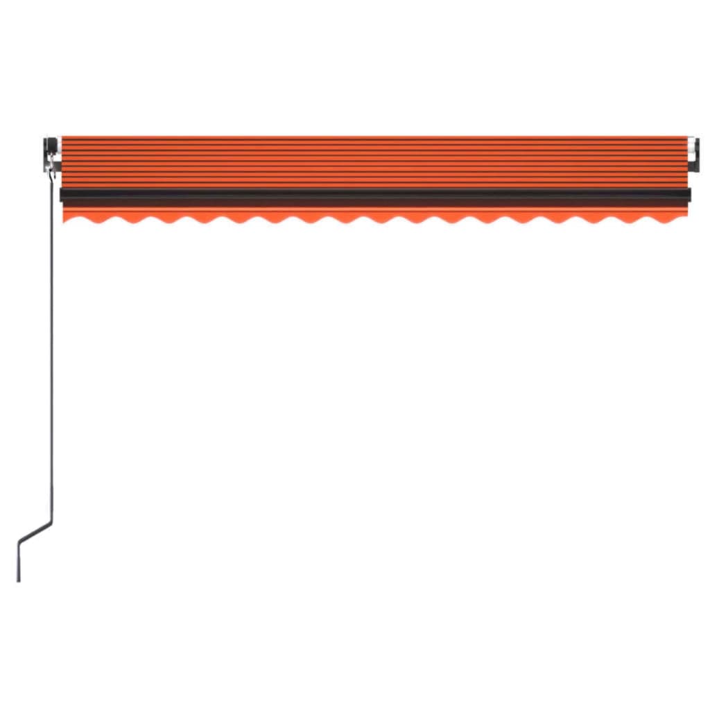 Copertină retractabilă manual, portocaliu/ maro, 450x350 cm