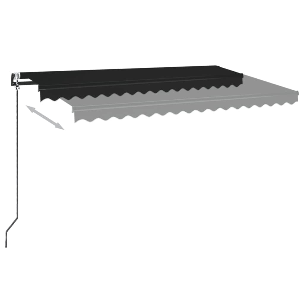 Copertină retractabilă automat, antracit, 450x350 cm