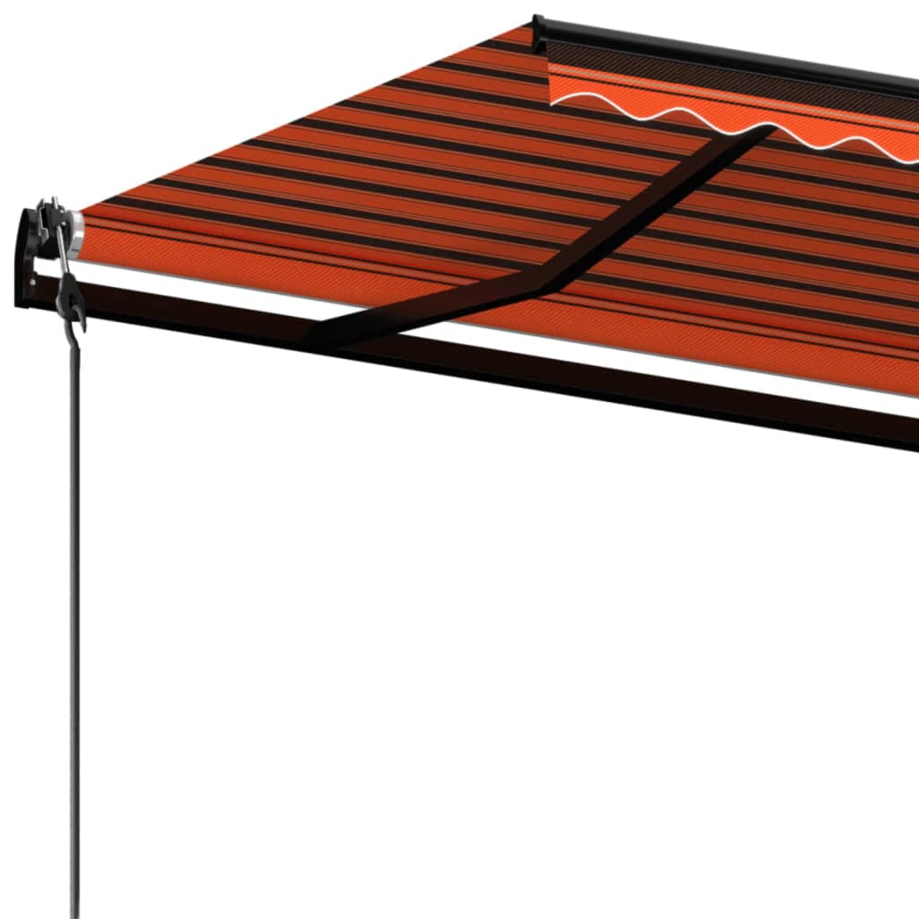 Copertină retractabilă automat, portocaliu/ maro, 450x350 cm