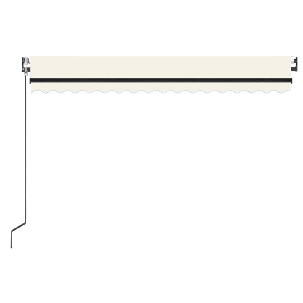 Copertină automată cu LED & senzor vânt, crem, 450x350 cm