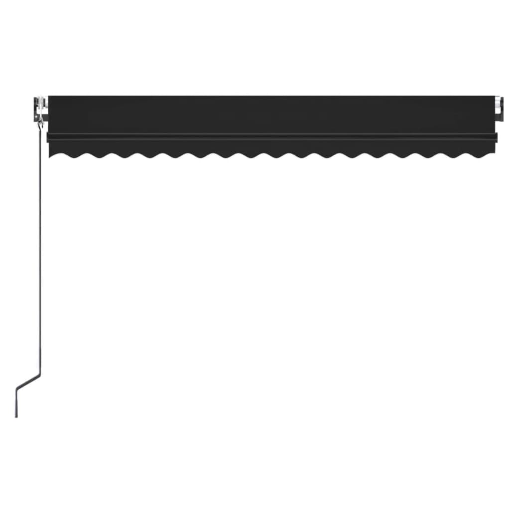 Copertină automată cu LED & senzor vânt, antracit, 450x350 cm