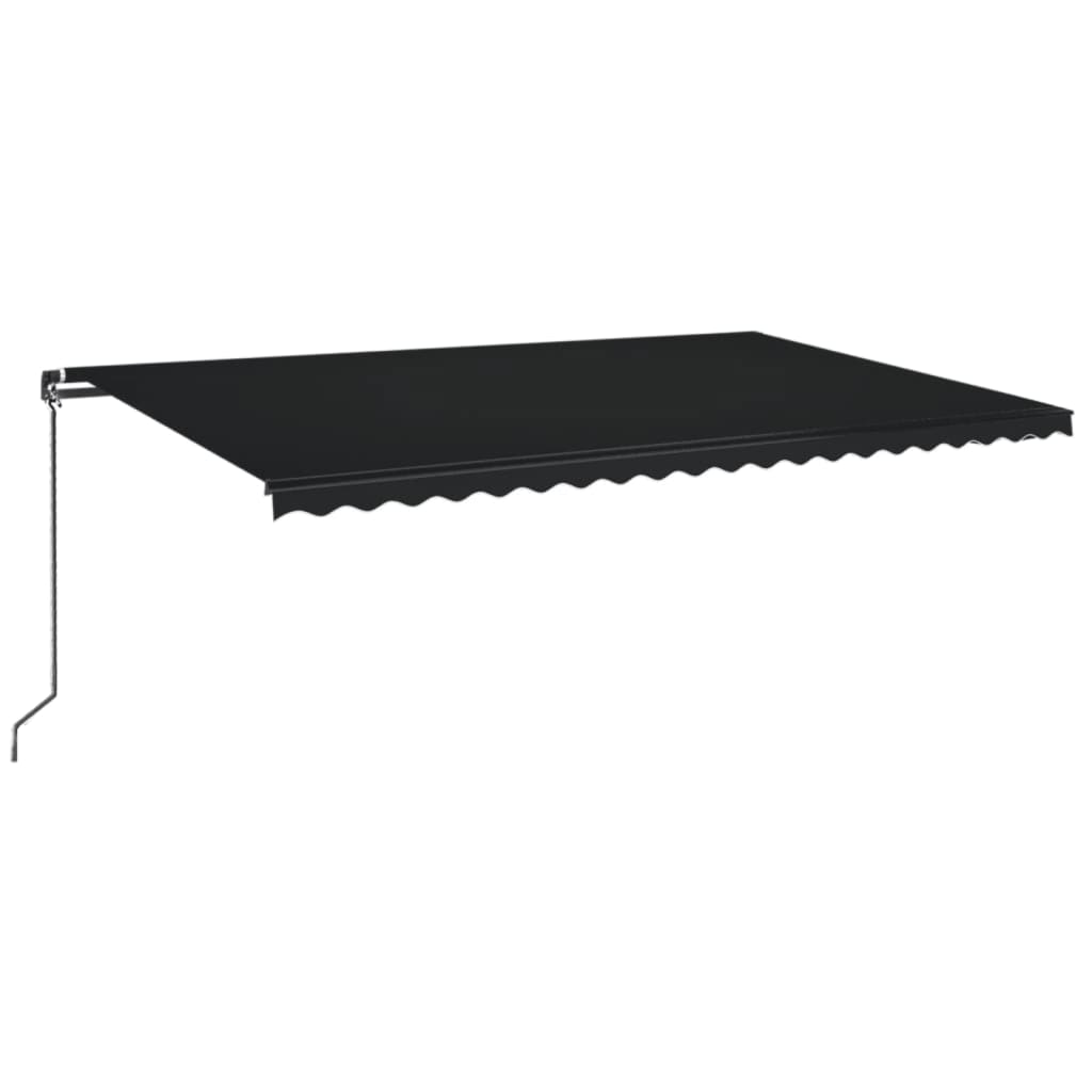 Copertină retractabilă manual, antracit, 500x350 cm