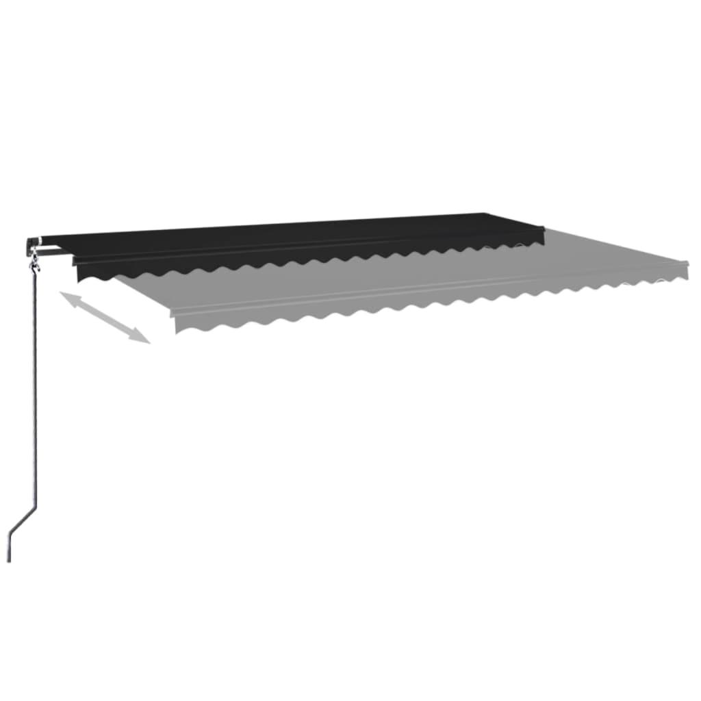 Copertină retractabilă manual, antracit, 500x350 cm