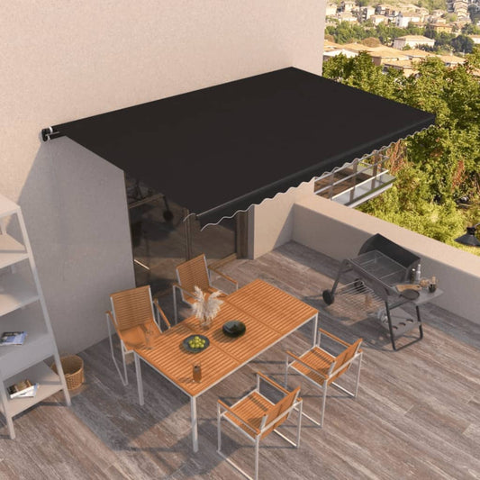 Copertină retractabilă manual, antracit, 500x350 cm