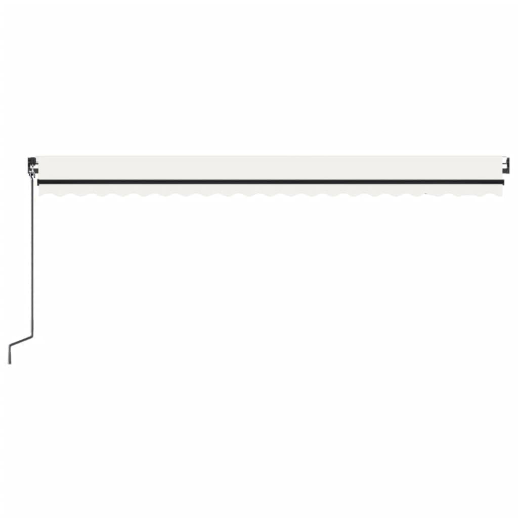 Copertină retractabilă manual cu LED, crem, 500x350 cm