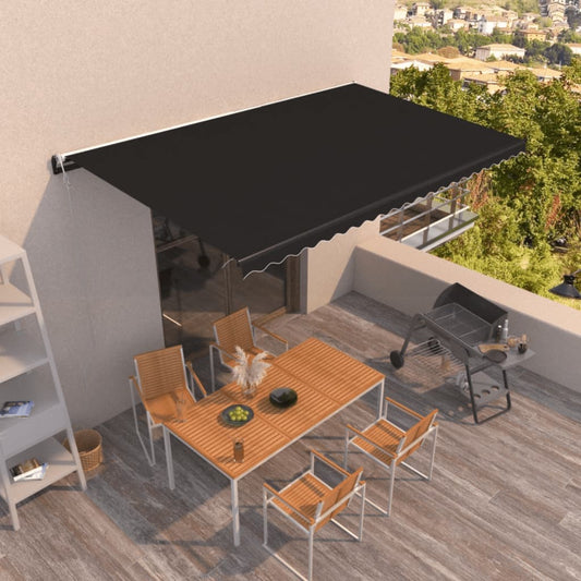 Copertină retractabilă automat, antracit, 500x350 cm