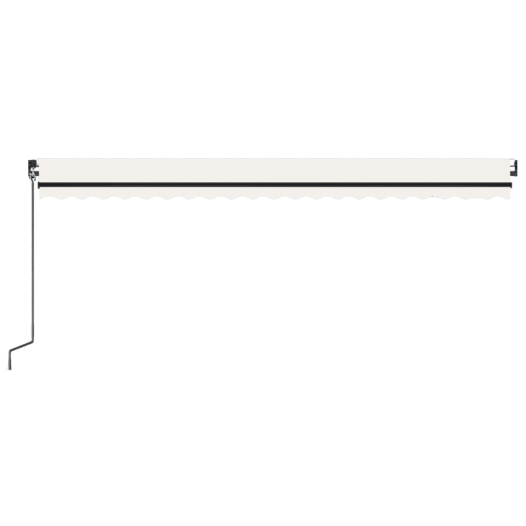 Copertină automată cu senzor vânt & LED, crem, 500x350 cm