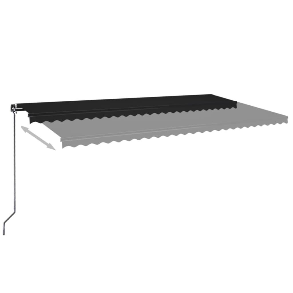 Copertină retractabilă manual, antracit, 600x350 cm