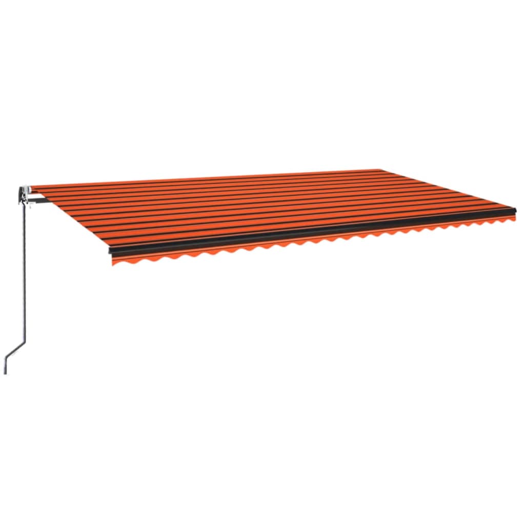 Copertină retractabilă automat, portocaliu și maro, 600x350 cm