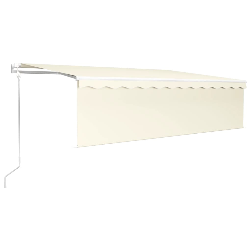 Copertină retractabilă automat stor&LED&senzor vânt, crem, 5x3m