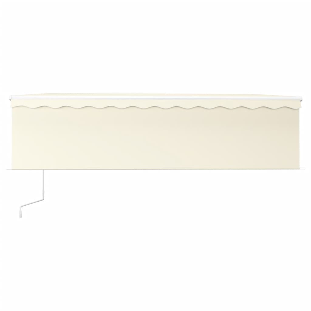 Copertină retractabilă automat stor&LED&senzor vânt, crem, 5x3m