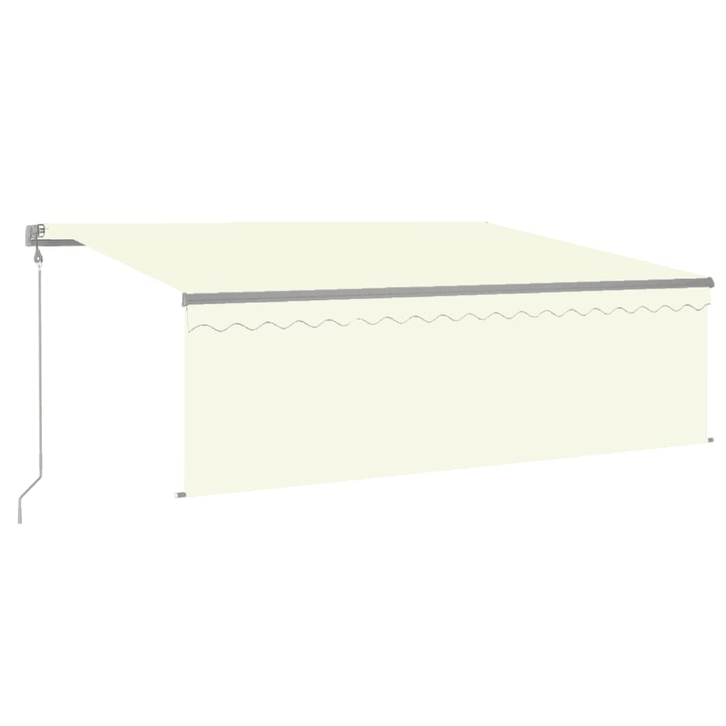 Copertină retractabilă automat cu stor, crem, 4,5x3 m