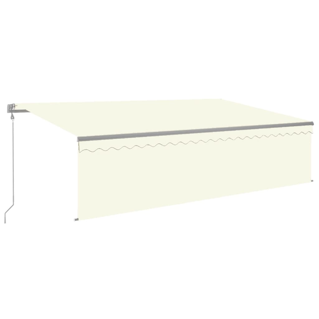 Copertină retractabilă automat stor&LED&senzor vânt crem 5x3m