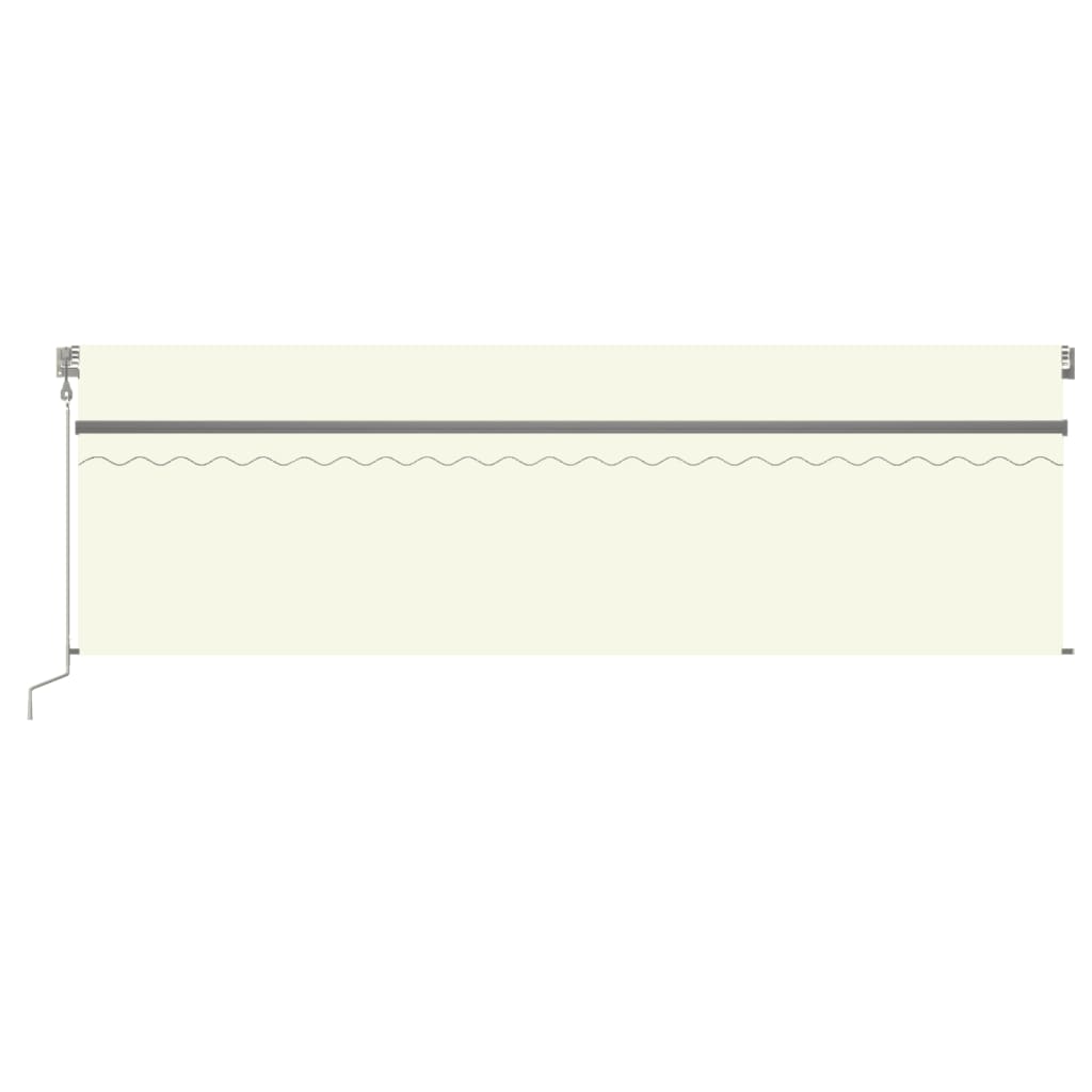 Copertină retractabilă automat stor&LED&senzor vânt crem 5x3m