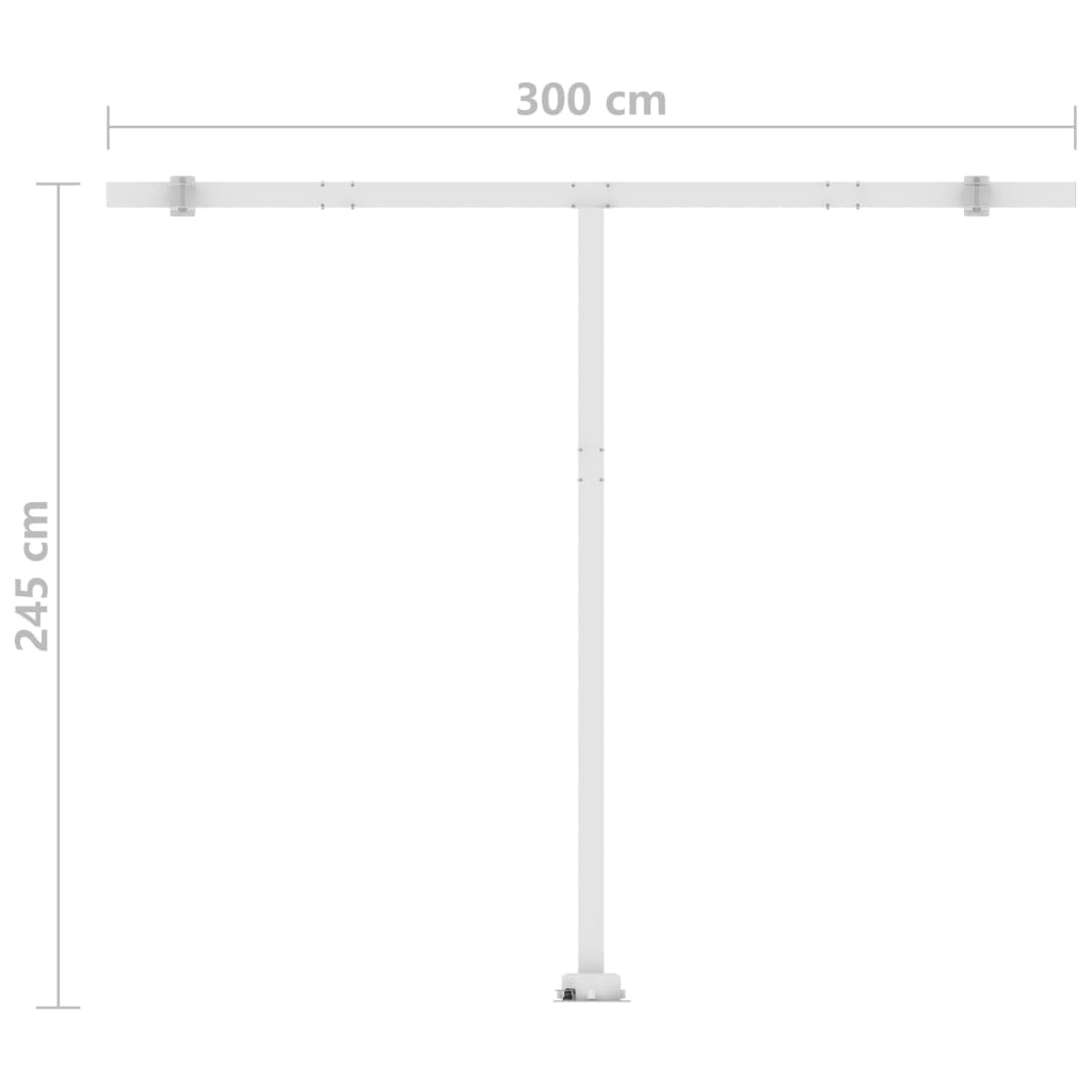 Copertină retractabilă manual, galben/alb, 300x250 cm
