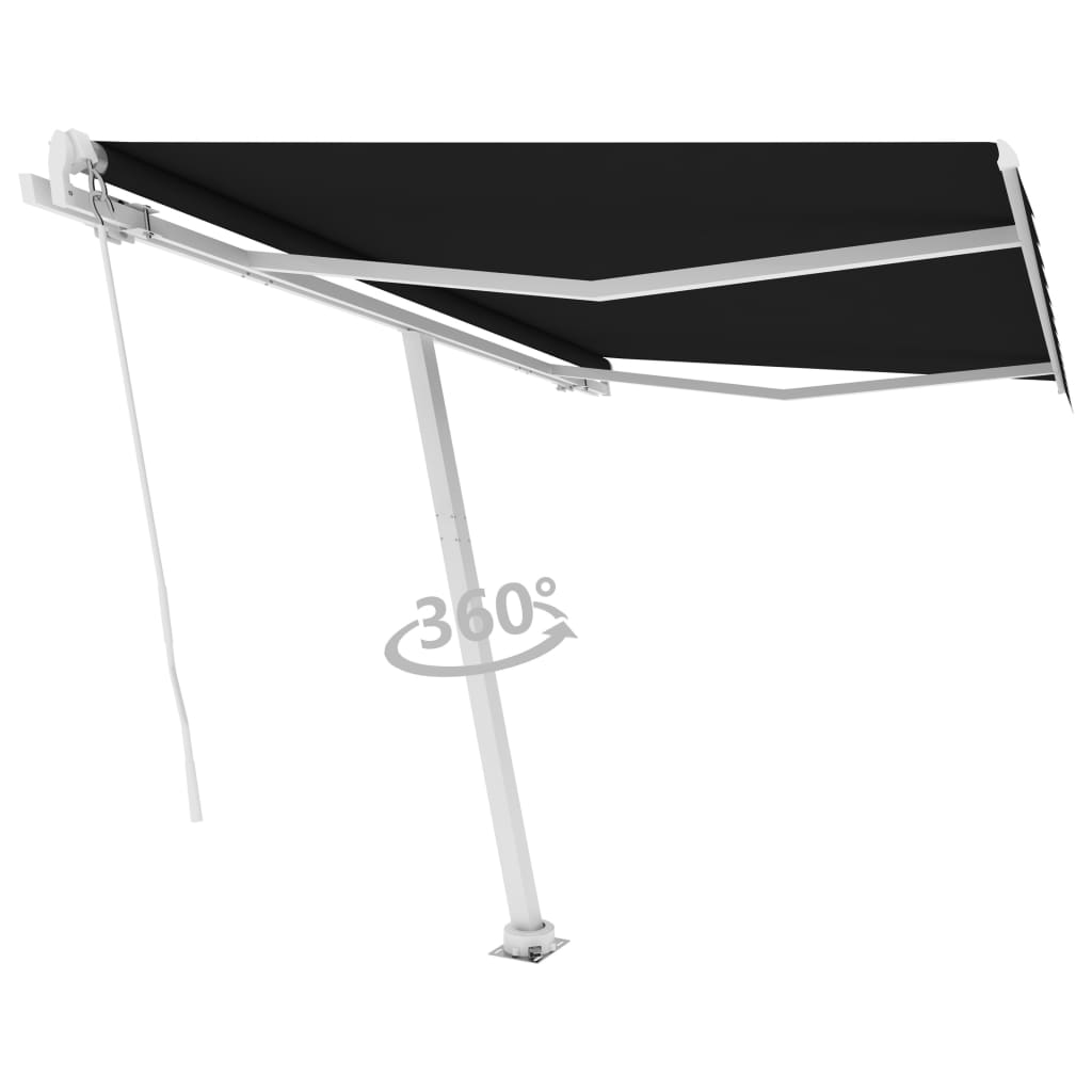 Copertină retractabilă manual, antracit, 300x250 cm