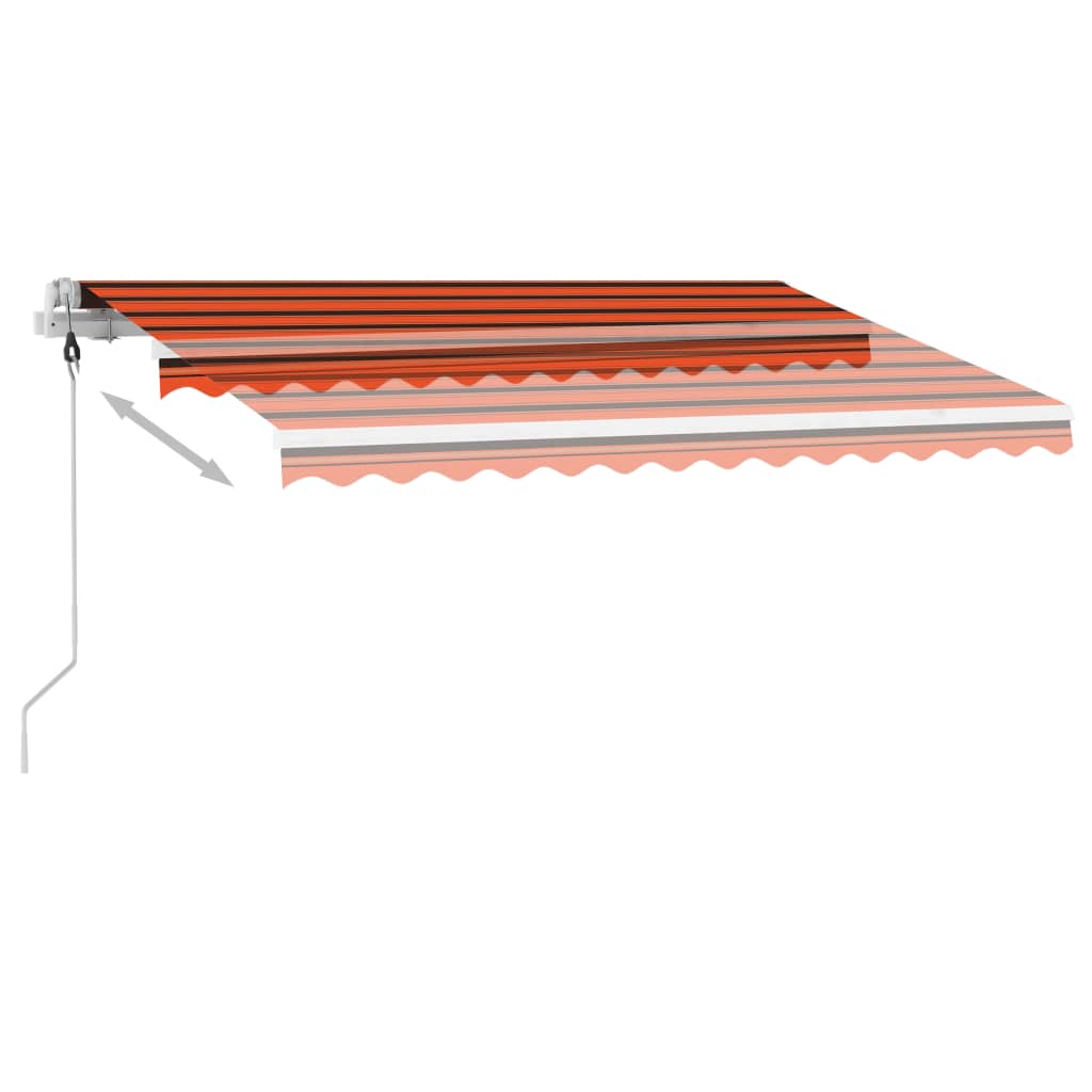 Copertină automată senzor vânt&LED, portocaliu/maro, 300x250 cm