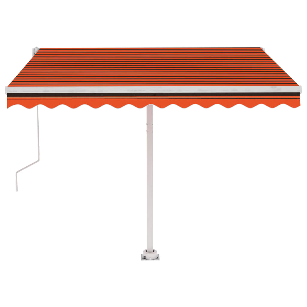 Copertină automată senzor vânt&LED, portocaliu/maro, 300x250 cm