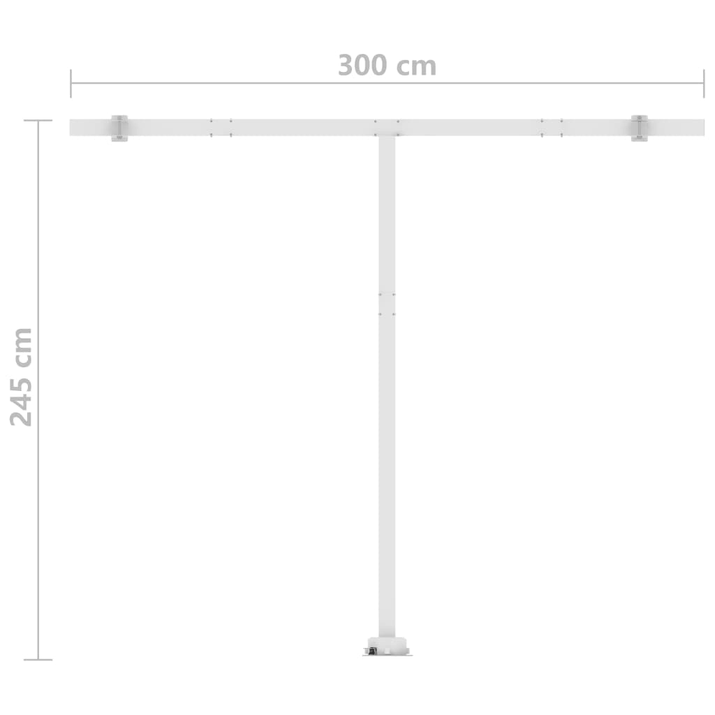 Copertină automată senzor vânt&LED, portocaliu/maro, 300x250 cm