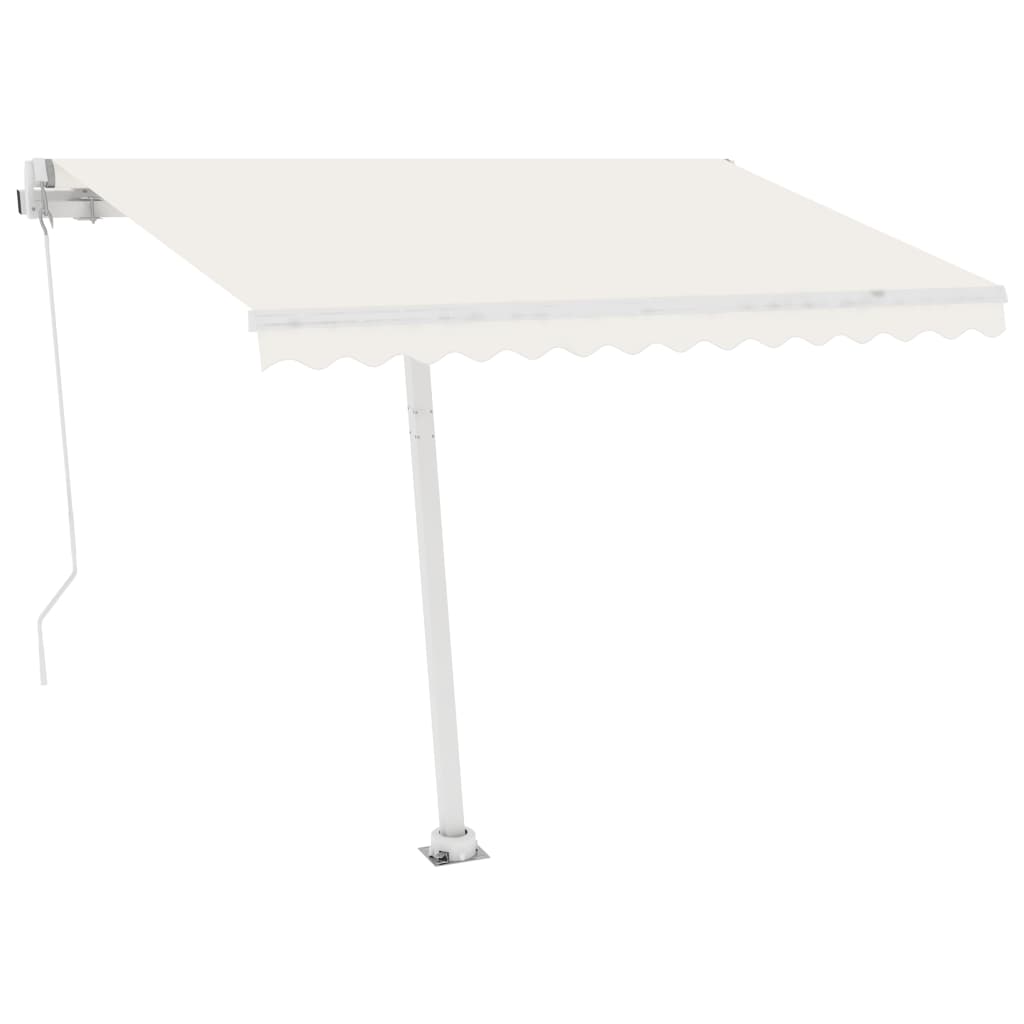 Copertină automată cu senzor vânt & LED, crem, 350x250 cm