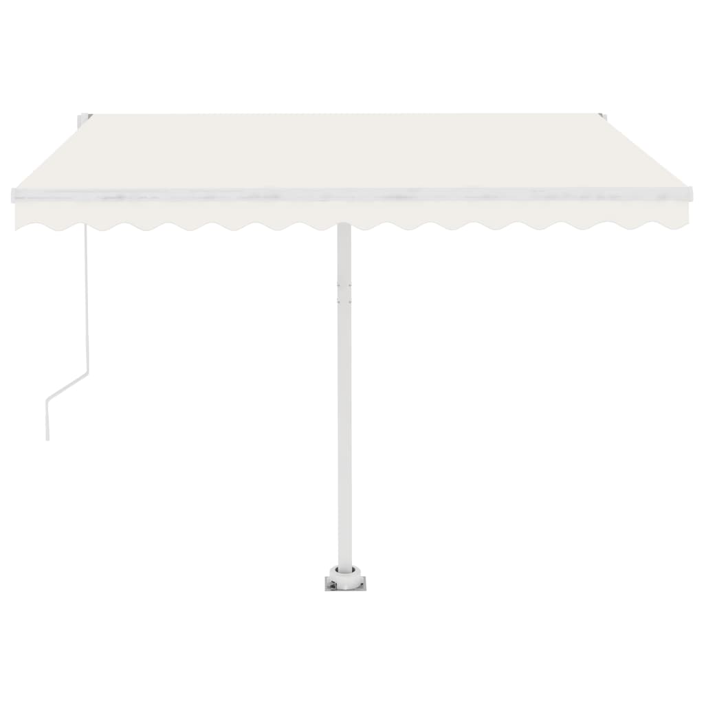 Copertină automată cu senzor vânt & LED, crem, 350x250 cm
