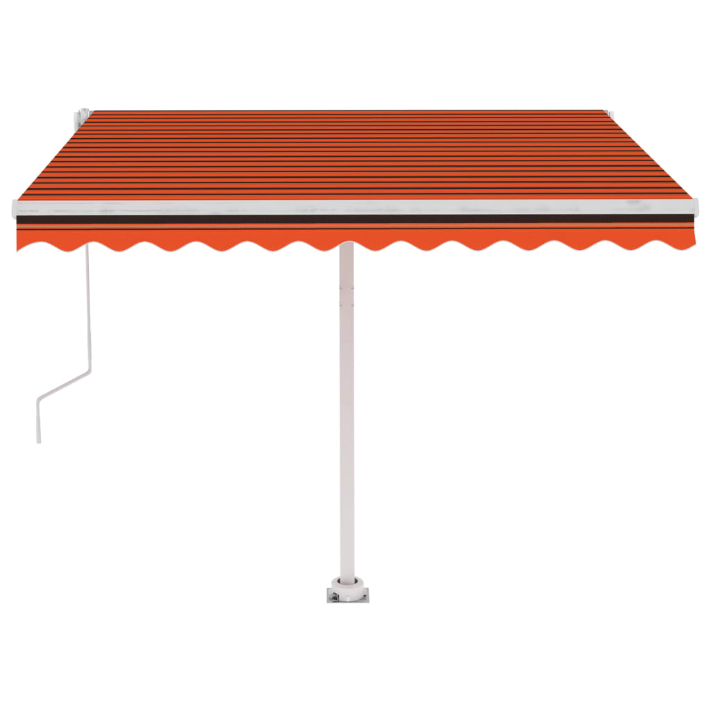 Copertină automată senzor vânt&LED, portocaliu/maro, 350x250 cm